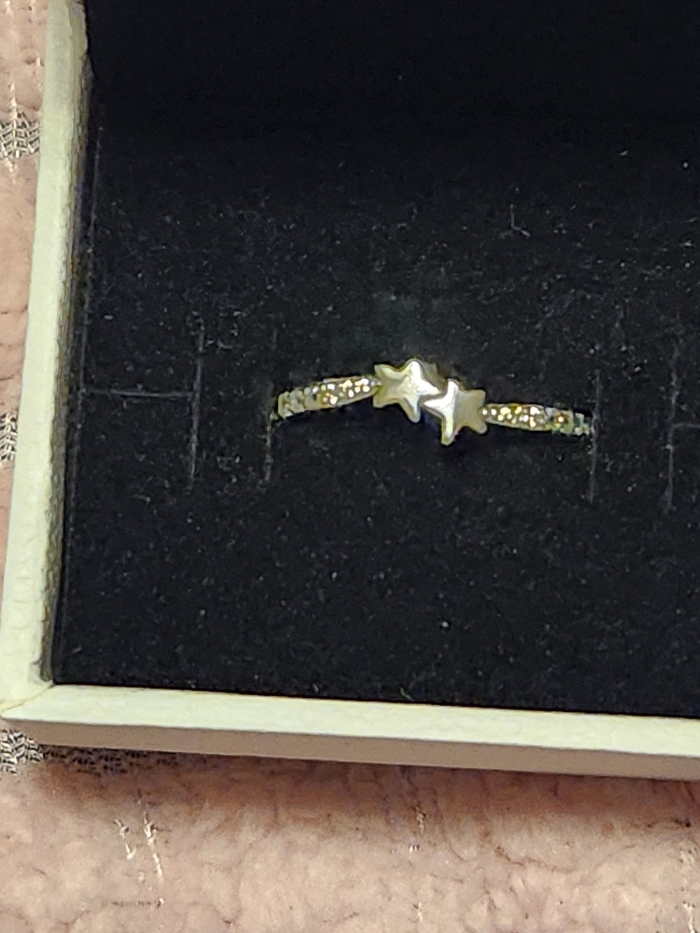 Pandora Classic Shooting Stars Sparkling Rhinestone Sterling Silver Ring Size 7